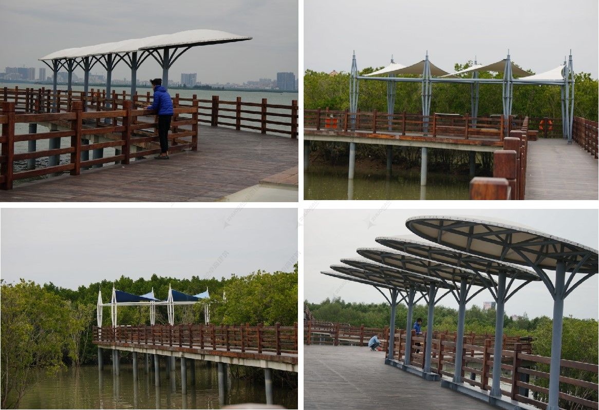 茂名水东湾公园海边栈道膜结构景观工程(图1)